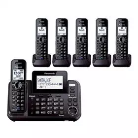 Panasonic KX-TG9542B + Four KX-TGA950B, 6-Handset Cordless System (2 Line) DECT 6.0 1.9Ghz