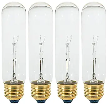 Creative Hobbies 3090 (Pack of 4) 40T10/CL - 40 Watt T10 Clear Tubular - 120V - Medium (E26) Base - Incandescent Light Bulbs