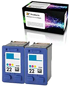 OCProducts Refilled Ink Cartridge Replacement for HP 22 for PSC 1410 Deskjet F4180 F2280 D2360 D1560 D2460 F380 Officejet 4315 Printers (2 Color)