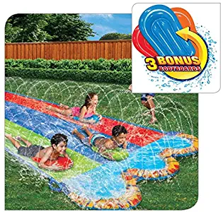 BANZAI Triple Racer Water Slide with 3 Bonus Body Boards