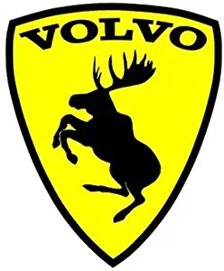 myswedishparts Volvo Prancing Moose Sticker 3 Inch Yellow with Black moose peel-n-stick