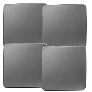 Reston Lloyd Square Gas Stove Burner Covers, Set of 4, Stainless Steel Look