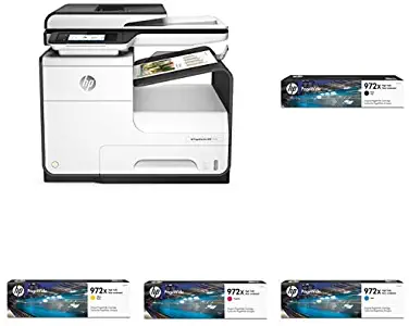 HP PageWide Pro 477dn Color All-in-One Business Printer, 2-Sided Duplex Printing & Print Security (D3Q19A) with High Yield 4 Color Ink Cartridges