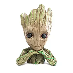 Pinsjar 15cm Kawaii Polyresin Flowerpot Tree Baby Groot Succulent Planter Cute Green Plants Flower Pot with Hole Pen Pot Best New Year Gifts For Kids