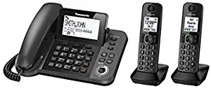 Panasonic KX-TG572SK DECT 6.0 Plus Corded / Cordless Combo Phone System with 2 Cordless Handsets (plus one corded handset) (Renewed)