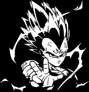 Dragon Ball Z (DBZ) - Vegeta Anime Decal Sticker for Car/Truck/Laptop (6.0