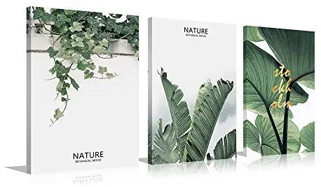 Green Leaves Quotes Sayings Canvas Art Plants Nature Posters Fresh Artworks for Living room Bedrooom Diningroom ready to hang(12 * 16 * 3, G1)
