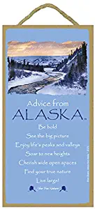 SJT ENTERPRISES, INC. Advice from Alaska (Winter Scene) / 5" x 10" Wood Plaque, Sign - Licensed from Your True Nature (SJT67276)