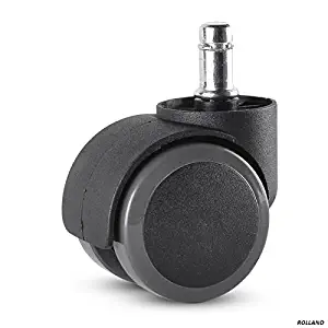 Rolland Office Chair Caster Wheel for Hardwood Floor - Stem Diameter: 11mm, Stem Length: 22mm - 5 Unit/Pack