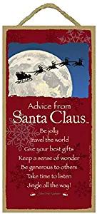 SJT ENTERPRISES, INC. Advice from Santa Claus / 5" x 10" Wood Plaque, Sign - Licensed from Your True Nature (SJT67305)