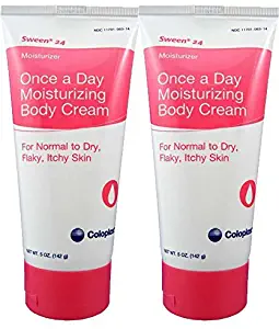 Coloplast Sween 24 Once a Day Moisturizing Body Cream For Normal, Dry, Flaky and Itchy Skin (2) 5oz Tubes