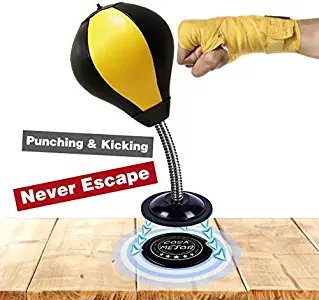 COSA MEJOR Desktop/Wall Suction Punching Bag for Stress Relieve, 2 Ways of Playing, Speed Punching Bags for Boxing and Kicking Training, Portable Target Easy to Set Up …