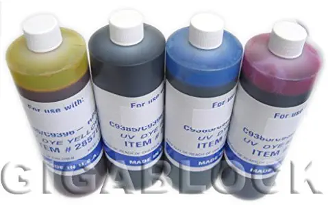 Gigablock Pint (470ml x 4) 4 Color Refill Ink Set for CIS System of HP10 & HP82 Cartridge Such as HP Designjet 500/500ps/ 800/800ps/ 815mfp Printer