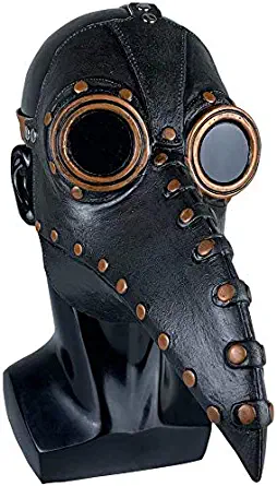 Costribe Plague Doctor Crow Mask, Steampunk Long Nose Bird Beak Mask for Halloween Costumes Cosplay Party