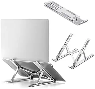 SLERUX Laptop Stand, Adjustable Aluminum Laptop Tablet Stand, Foldable Portable Desktop Holder Compatible with All Laptops