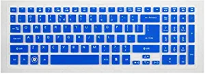 Leze Semi-Blue Ultra Thin Silicone Keyboard Protector Skin Cover for Acer Aspire M3-581T, M3-581TG, M5-581, M5-581T, M5-581TG, M5-582PT, M5-583P, V5-531P, V5-551, V5-571, V5-571PG, V5-571P, V5-561, V5-561G, V5-561P, V5-561PG, V7-581P