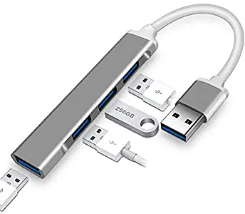 USB Port Expander, 4 Port USB Splitter, Extra/Multiple USB Ports for PC, Laptop, Small USB Hub Compatible with iMac Pro, MacBook Air, Mac Mini/Pro, All-Aluminum Body and Eazy to Carry