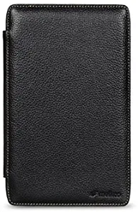 Melkco - Acer Iconia Tab A100 Slim Handmade Premium Genuine Cowhide Leather Case Kios Type with 3-Angle Stand Black