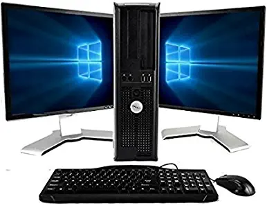Dell Optiplex Windows 10, Core 2 Duo 3.0GHz, 8GB, 1TB, with Dual 19in LCD Monitors (Brands may vary) (Renewed)