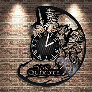 BombStudio Don Quixote Vinyl Record Wall Clock, Don Quixote Handmade for Kitchen, Office, Bedroom. Don Quixote Ideal Wall Poster