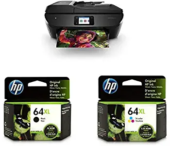 HP ENVY Photo 7855 All in One Photo Printer with Wireless Printing, Instant Ink ready (K7R96A) with XL High Yield Ink Cartridges Bundle