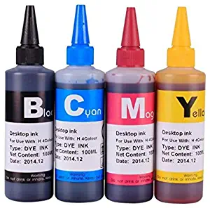 Gigablock 4 color Refill Ink Bottle Set - 4 x 100ml for CIS/CISS or refillable cartridges using Epson Stylus Photo CX7400 CX8400 CX5000 NX400 (Related Cartridge # :T069120, T069220, T069320, T069420)