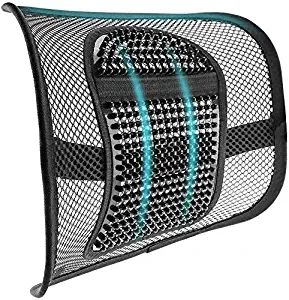 Samyoung Mesh Back Support, Adjustable Mesh Lumbar Support Seat Cushion with Breathable Mesh Construction for Office Chairs Car Seats 12” x 16”