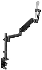 VIVO Black Height Adjustable Pneumatic Spring Microphone Counterbalance Arm Mount | Compact Mic Stand with Mounting Clamp (STAND-MIC01)