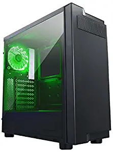 Apevia X-Infinity mid tower with full-size acrylic side window, top USB3.0/USB2.0/audio ports - Green