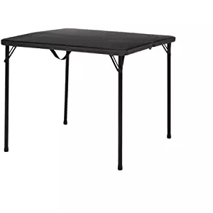 Mainstays 34" Square Fold-in-Half Table, Black, Folds for Easy Storage