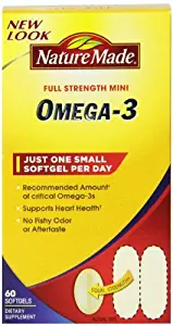 Nature Made Super Omega-3 Fish Oil Full Strength Softgels, Mini, 60 Count (2 Pack)