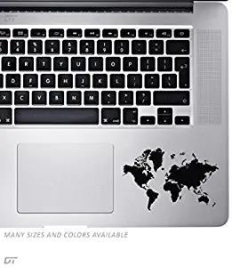 World Map - Palm Rest Sticker Decal for MacBook Pro, PC, Laptop, Window, Car, or Wall