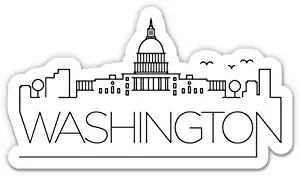 Squiddy Washington DC - Vinyl Sticker Decal for Phone, Laptop, Water Bottle (3" Wide)