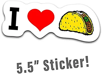 More Shiz I Love Taco Food (2 Pack) Vinyl Decal Sticker - Car Truck Van SUV Window Wall Cup Laptop - Two 5 Inch Decal - MKS1416