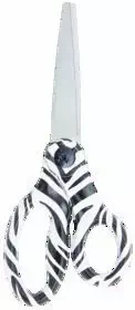 Westcott 15655 Multi-Purpose Straight Zebra Print Scissor, Stainless Steel Blade, 8" Size, White/Black