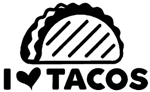 I Love Tacos Decal Vinyl Sticker|Cars Trucks Vans Walls Laptop| Black|5.5 x 3.3 in|DUC529