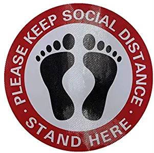 Premium Made Thickened Waterproof Twill Weave Anti-Slip Social Distancing Floor Decals Sticker Signs (12