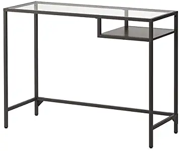 IKEA VITTSJÖ,laptop table, black-brown, glass