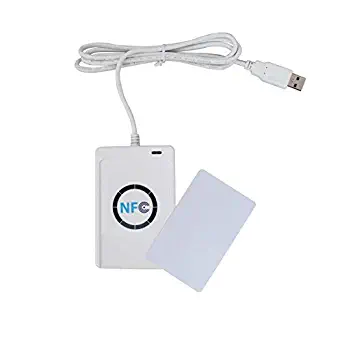 ETEKJOY ACR122U NFC RFID 13.56MHz Contactless Smart Card Reader Writer w/USB Cable, SDK, 5X Writable IC Card (No Software)