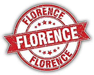 Florence Travel Stamp Vinyl Decal Sticker for Laptop Fridge Guitar Car Motorcycle Helmet Toolbox Luggage Cases 4 Inch in Width