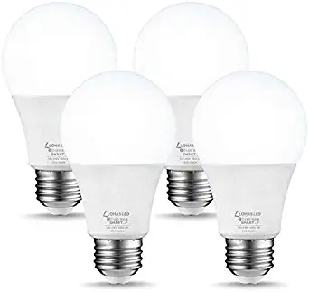 LOHAS Smart LED Light Bulb, A19 Daylight 5000K Dimmable LED Bulb, 50W Equivalent 8W WiFi Light Bulb E26 Base, 720LM APP Control, No Hub Required, Compatible with Amazon Alexa, Google Home, 4 Pack