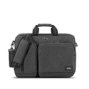 Solo Duane 15.6 Inch Laptop Hybrid Briefcase, Converts to Backpack, Grey