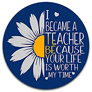 More Shiz I Became A Teacher Because Your Life is Worth It Vinyl Decal Sticker - Car Truck Van SUV Window Wall Cup Laptop - One 5.5 Inch Decal - MKS1297