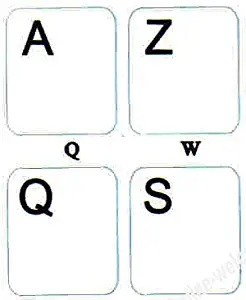 French (Azerty) Keyboard Stickers Non Transparent White Background for Any Pc Computer Laptop Desktop Keyboards