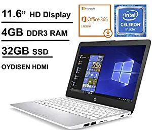 2020 Newest HP Stream 11-inch HD Laptop, Intel 2-Core N4000 up to 2.6 GHz, 4 GB RAM, 32 GB eMMC, Webcam, Oydisen HDMI, Windows 10 S with Office 365 Personal for 1 Year, White (Google Classroom Ready)