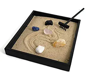 Quartz Gemstone Zen Garden Healing Crystals Set - Zen Decor for Office or Home Relaxation and Stress Reduction Gifts Quartz Stone Desk Accessories