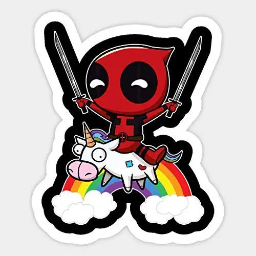 Deadpool Unicorn Rainbow Vinyl Sticker