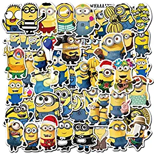 Minions Stickers Pack of 50 Stickers for Laptops, Funny Merchandise Laptop Stickers for Laptops, Computers, Hydro Flasks, Skateboard and Travel Case