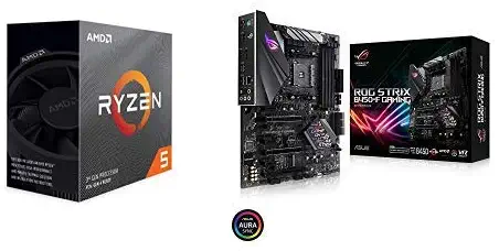 AMD Ryzen 5 3600 6-Core, 12-Thread Unlocked Desktop Processor with Wraith Stealth Cooler with B450-F Gaming Motherboard (ATX)