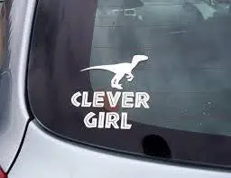 Jurassic Park Clever Girl Raptor Car Window Wall Macbook Notebook Laptop Sticker Decal